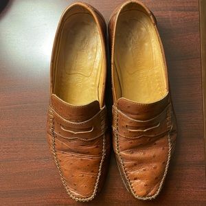Paul Fredrick’s ostrich leather penny loafers size 10. Very comfortable